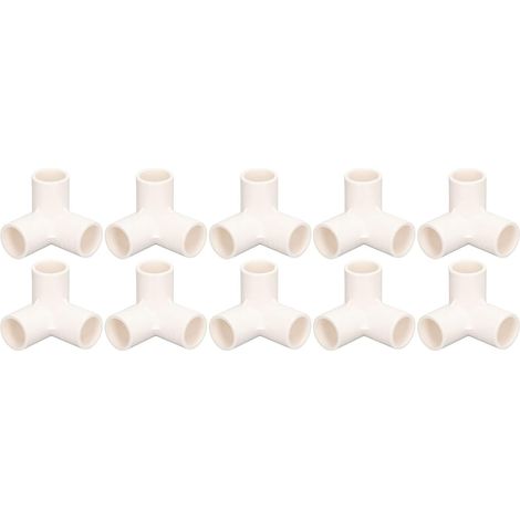 10 Pièces Raccords En PVC à 3 Voies, Connecteur De Tuyau Qualité Meuble, D'angle Coudé T, Diamètre Intérieur 25 Mm(blanc), 4 raccords pv - (1/5)