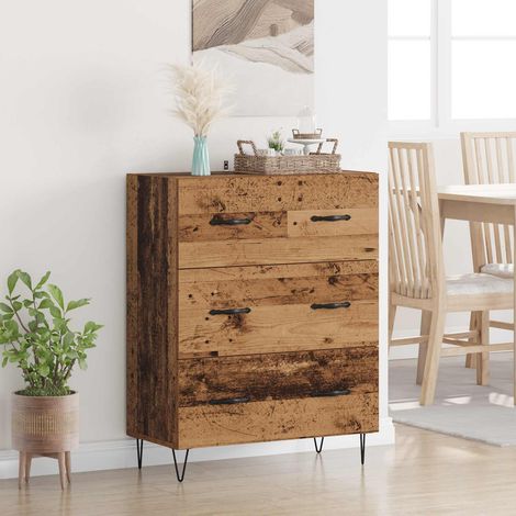 vidaXL Credenza con cassetto Legno vecchio 69,5 x 34 x 90 cm