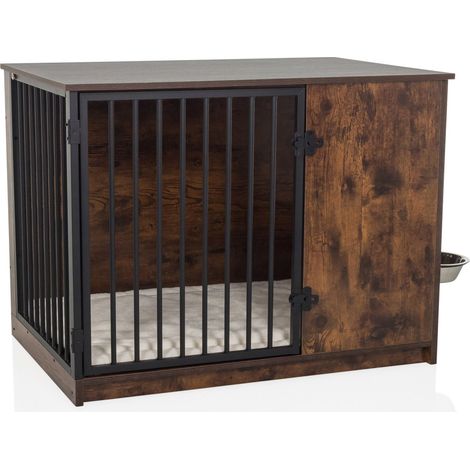 Cage pour chien / cage pour chiens PAWHOME S 88x55x60,5 cm vintage marron hjh LIVING