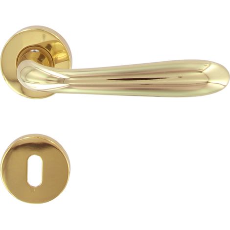 MANIGLIA GOCCIA ART.M82 C/BOCCHETTA ORO LUCIDO- FROSIO BORTOLO- 1,0 pz