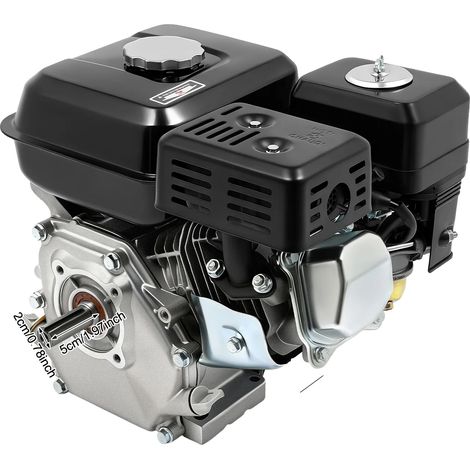Moteur à essence, 7,5 CV, démarrage par traction, noir (1/2)