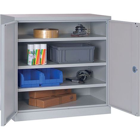 Armadio da officina - 3 ripiani - porte RAL 7016 - W030090036-GCGA