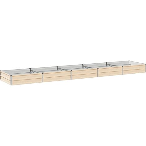 Raised Garden Bed Ivory 400 x 80 x 24 cm cold-rolled steel vidaXL