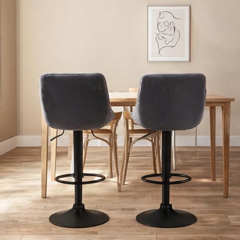 Tabouret de bar en polyester acier 48 x 46 x 104 cm (1/5)