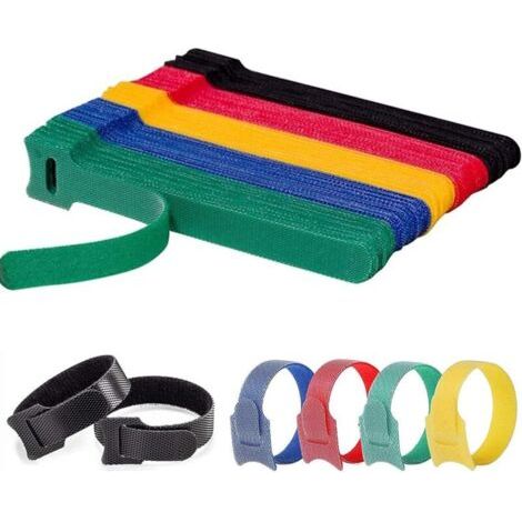 BUNTHAUS Lntyq 100 Pcs Attache Cable,150mmx12mm Cable Management,Attaches de CâBle RéUtilisables RéGlables et LibéRables,Pour La Gestion des CâBles,Pour Attacher Les CâBles,Fils Pc,Fils éLectriques