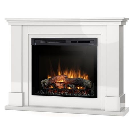 Caminetto Elettrico A Libera Installazione A LED - 28" - Bianco lucido - 125 x 95 x 31 - LUENA (1/5)