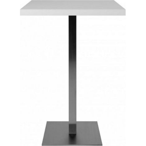 (3c) Tavolo alto Quadrato 105 cm piano bianco e base cromo cm 70x70xh.105 (1/3)