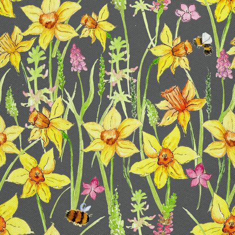 Tela decorativa para exteriores Oxford - Motivo acuarela de narciso I DX567 (1/5)