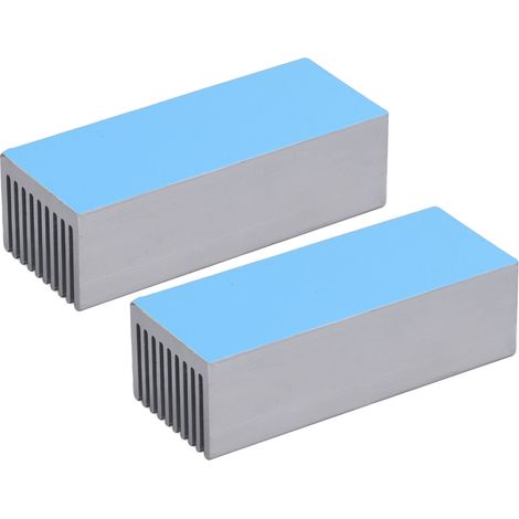 Lot de 2 radiateurs en aluminium pour dissipateur thermique CPU puce électronique 100x40x30mm avec adhésif thermoconducteur (1/5)