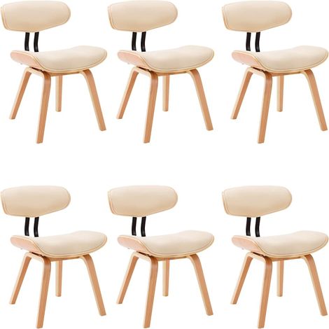 Maison Exclusive - Sedie da Pranzo 6 pz Crema in Legno Piegato e Similpelle