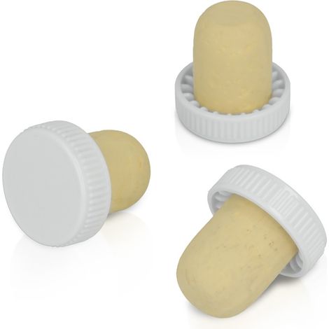 Set mit 6 Korkstopfen mit Metaltex-Kunststoffkopf, verschiedene Farben/Modelle