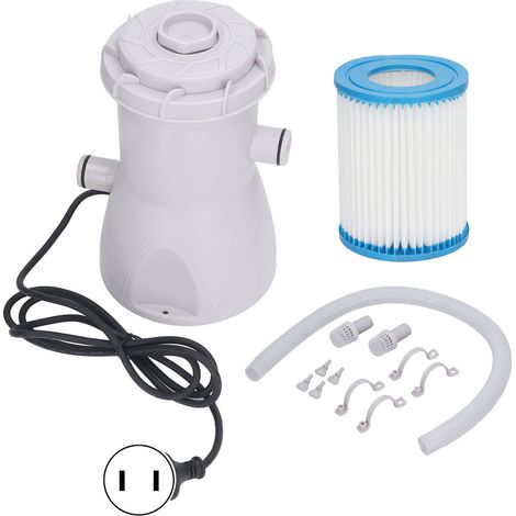 30-W-Poolfilterkartusche, 800 Gallonen/Stunde, leise, wasserdichte Pumpe, 110–120-V-US-Stecker (1/5)