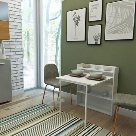 Mesa escritorio plegable blanca 80x20x93H cm - Maso (1/5)