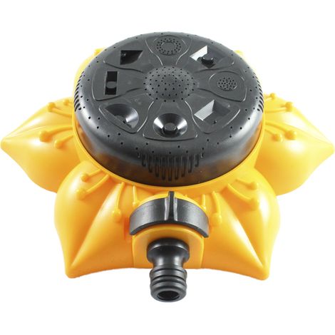 HOTECHE aspersor de riego plano 8 funciones , Aspersor de riego plano con 8 funciones Hoteche Aspersor con forma de flor con base de reducido tamaño para proteger el césped (1/5)