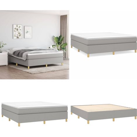 Boxspringbett mit Matratze Hellgrau 160x200 cm Stoff - Boxspringbett - Doppelbett - Bettenrahmen - Matratze - Liegekomfort - Home & Living (1/5)