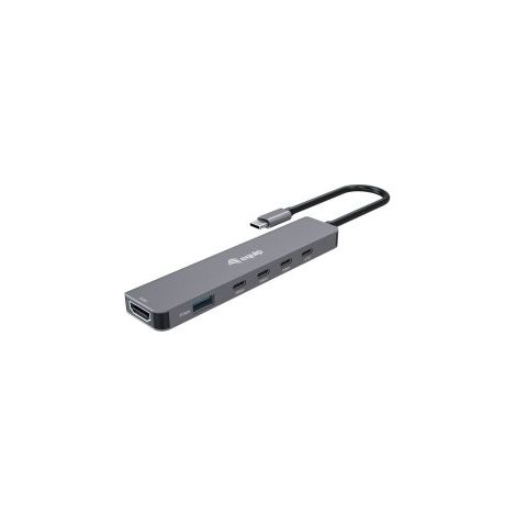 DOCKING USB-C 6-EN-1 EQUIP 133500 A 1xHDMI 4K 4xUSB-C 1xUSB-A 1xUSB-C PD 100W