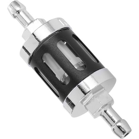 Kraftstofffilter mit Aluminiumlegierungsdeckel und Ersatzglas für Pkw, ATVs, SUVs, Motorräder und Pitbikes – Schwarz (1/5)