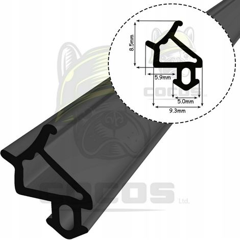 Junta para ventanas de PVC S-1530 NEGRO 1m (1/5)
