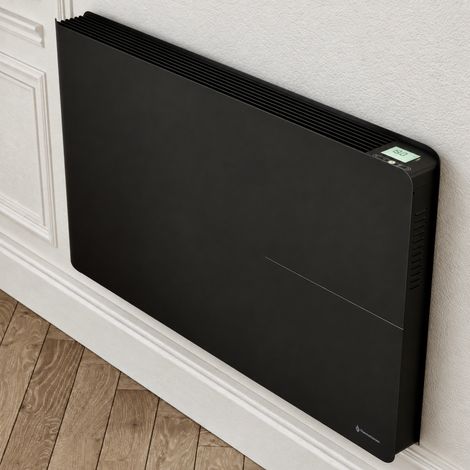 Radiateur électrique connecté 2000W double système de chauffe horizontal Noir Molia