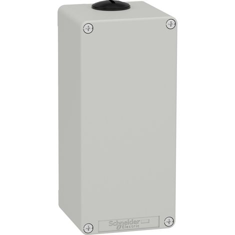 Caja vacía GRIS SCHNEIDER SIN ORIFICIOS 20x15x10 cm, material plástico resistente.