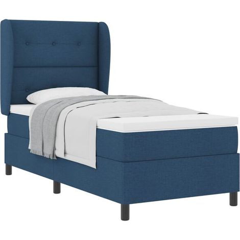 Matelas à ressorts avec housse, bleu, 80 x 200 cm, tissu. (1/5)