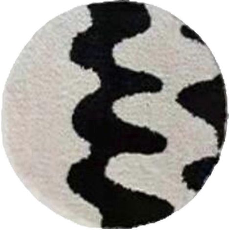 Coussin de siège antidérapant pour chaise, 40 x 40 cm, confortable, en polyester, idéal pour salle à manger, salon, voiture ou cuisine.-round black white