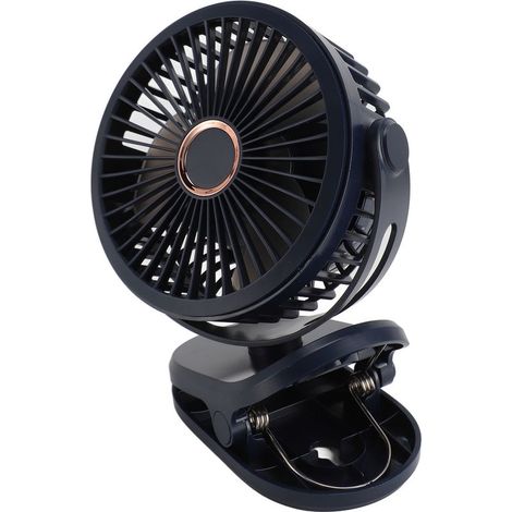 10.000 mAh USB-wiederaufladbarer Miniatur-Clipventilator, tragbar, 360° drehbar, für Schlafzimmer, Büro oder Arbeitszimmer (blau). (1/3)