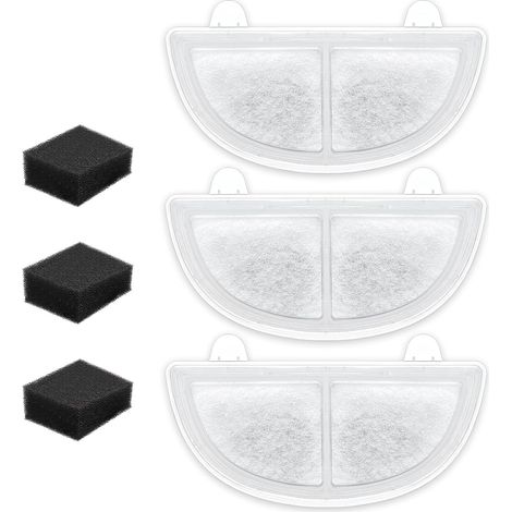 3er-Set Wasserbrunnenfilter, Ersatzfilter für Katzen- und Hundebrunnen, Dreifach-Filtersystem, kompatibel (1/5)