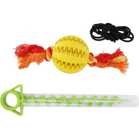 Jouet pour dents de chien en caoutchouc résistant aux morsures, outil de nettoyage des dents pour chiens de petite, moyenne et grande taille, balle jaune - 8 cm (1/5)