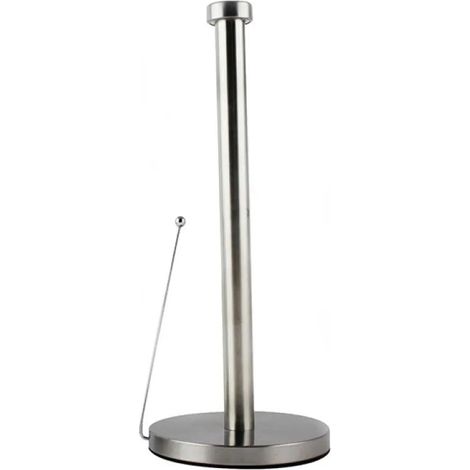 Porte-rouleau de cuisine autoportant, support pour rouleaux de papier essuie-tout standard, en acier inoxydable mat, accessoire de cuisine pratique, dimensions Ø 15,5 x 33 cm (1/5)