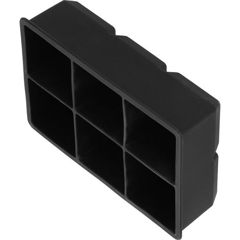 Moule à glaçons silicone 6 cases, grands cubes carrés pour cocktails et accessoires de bar