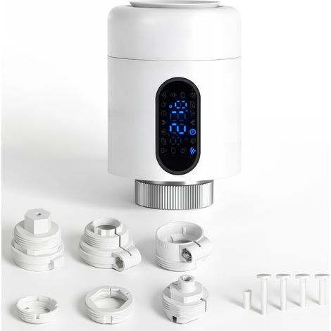 Wolketon Termostato connesso per radiatore, 6 modalità e rilevamento finestra, Bianco, 1 pezzo (1/5)