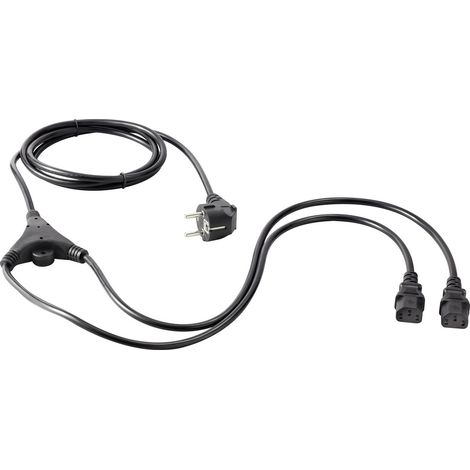 Sygonix SY-5178378 Kaltgeräte Y-Kabel  Schwarz 2 m