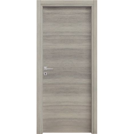 Ferramenta1.Com – Porte Microtec 80x210 cm – Cadre en bois de sapin massif – Remplissage en carton traité – Finition micro-stratifiée gris (1/2)