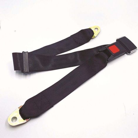 Ceinture de sécurité réglable à deux points, sangle d'extension de ceinture de sécurité universelle noire pour voiture (1/4)