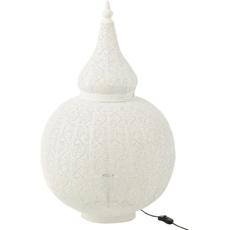 Lampe à Poser en Métal "Aladin" 77cm Blanc (1/5)