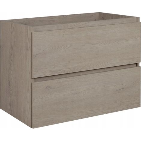 Rodan Waschbeckenunterschrank 80 cm, Eiche Dunkel, 46 x 80 x 60,7 cm, feuchtraumgeeignet, moderner Badmöbel Unterschrank