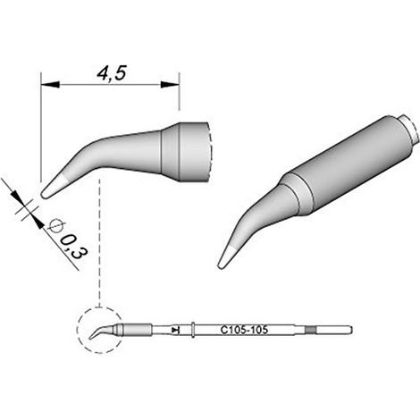 JBC Tools C105105 punta para soldador 0.1 mm plata