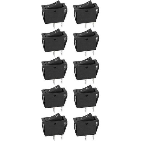 Lot de 10 interrupteurs à bascule bipolaires marche/arrêt, 2 positions, KCD3, accessoires ménagers, bornes argentées