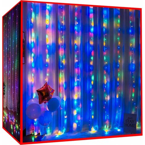 Luci natalizie per albero di Natale, tenda di ghiaccioli a 300 LED, ghirlanda luminosa per esterni 3x3 m (1/5)