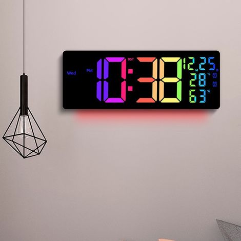Grande orologio da parete RGB con colori variabili e telecomando multifunzione. (1/5)