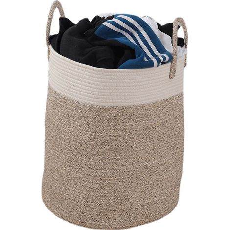 Panier à linge avec poignée réglable en hauteur, panier en jute, oreiller, chambre, panier à linge tressé