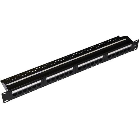 LINK Pannello Patch LKP624U 24 Porte Cat 6 UTP Nero per Armadi 19" Networking