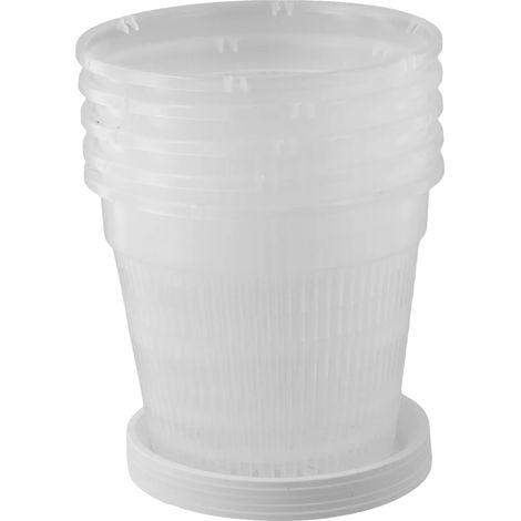 Maceta para orquídeas, plástico ABS transparente, incluye platillos, 5 piezas. (1/2)