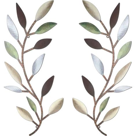 Metal tree leaf wall decoration, vine, olive branch, leaf, wrought iron wall art scroll above the bed, living room, outdoor decoration