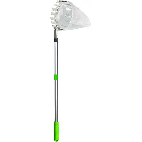 Cueilleur de fruits en acier inoxydable, longueur réglable, outil de poteau de citron Orange poire pour verger jardin 1.6m/63 pouces 4 Sections