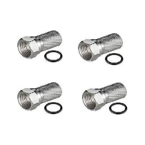 4 x FICHE F 7MM AVEC JOINT TORIQUE CONNECTEUR SATELLITE HD ME