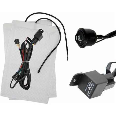 Kit di riscaldamento automatico del sedile Regolazione alta/bassa 1 cuscino del sedile 1 cuscino riscaldato del sedile con interruttore rotondo Kit di riscaldamento del sedile