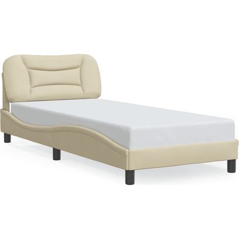 Lit adulte - lit contemporain - Cadre de lit avec LED Hvar crème 80x200 cm tissu fr4237 - Maison La Vie (1/5)
