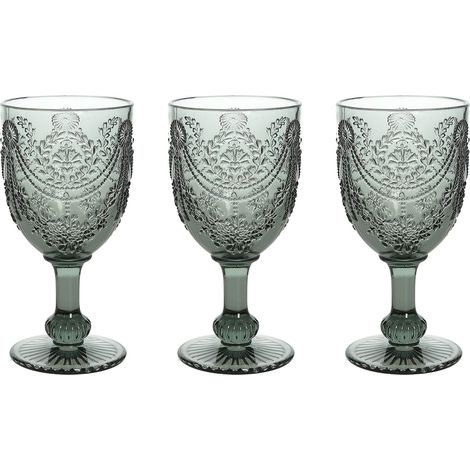 Set 3 calici Savoia 320 cc in vetro grigio (1/2)